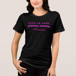 Triblenda Camiseta negra de mes del orgullo con nombre perso