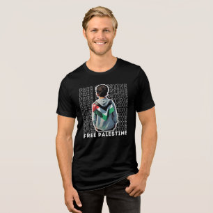 Triblenda Camiseta negra GRATIS de PALESTINA para hombre