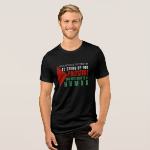 Triblenda Camiseta negra GRATIS de PALESTINA para hombre