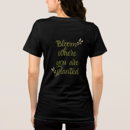 Triblenda Camiseta negra inspiradora con brillo dorado