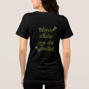 Triblenda Camiseta negra inspiradora con brillo dorado