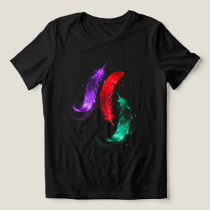 Triblenda Camiseta negra Neon Feather Glow