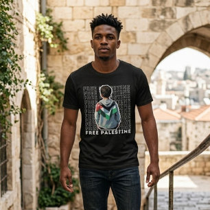 Triblenda Camiseta negra PALESTINA LIBRE para hombre