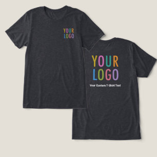 Triblenda Camiseta negra premium Heather con logo personaliz