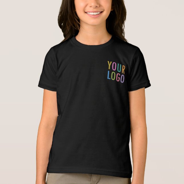 Triblenda Camiseta negra premium para niñas con logotipo de  (Anverso)