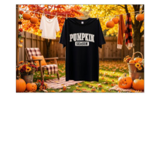 Triblenda Camiseta negra sencilla de temporada de calabaza d
