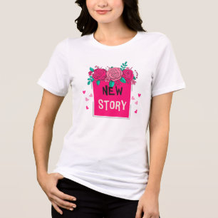 Triblenda Camiseta 'Nueva Historia' Floral Vibrante - Románt