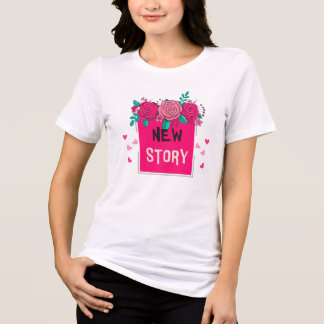 Triblenda Camiseta 'Nueva Historia' Floral Vibrante - Románt