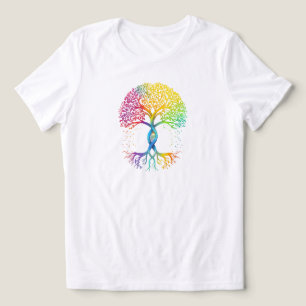 Triblenda Camiseta Orgullo Árbol de la Vida: Gráfico Arcoíri