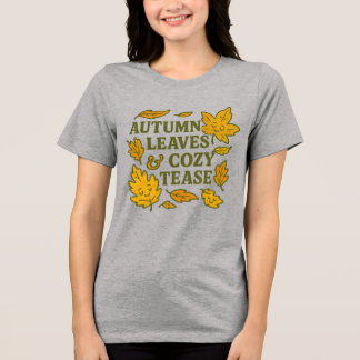Triblenda Camiseta Otoño Hojas & Coqueteo Acogedor | Cute Fa