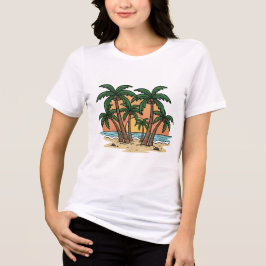 Triblenda Camiseta Palm Paradise – Escena de palmeras al ata