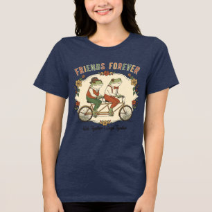 Triblenda Camiseta para bici de rana de amigos para siempre