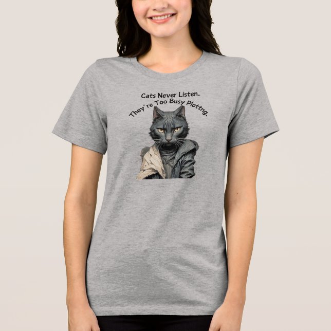 Triblenda Camiseta para gato de la mujer escritora (Anverso)