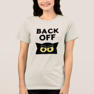 Triblenda Camiseta para mujeres de gato enojado retrocede