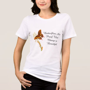 Triblenda Camiseta para mujeres: Las mariposas son prueba de