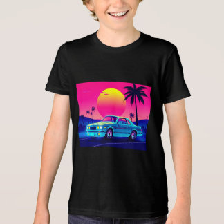 Triblenda Camiseta para niños de coche muscular con neón ret