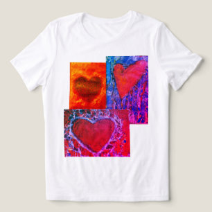 Triblenda Camiseta para niños de múltiples corazones