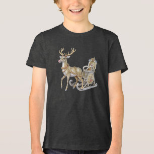 Triblenda Camiseta para niños de Reindeer Sleigh