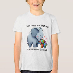 Triblenda Camiseta para niños - Diseño de elefantes para la 