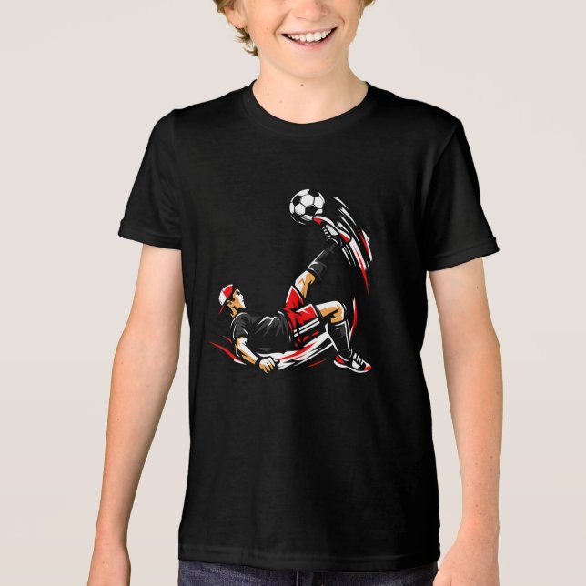 Triblenda Camiseta patada en bicicleta de fútbol para niños  (Anverso)