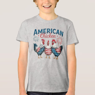 Triblenda Camiseta Patriótica Americana de Pollo del 4 de Ju