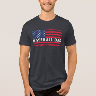 Triblenda Camiseta Patriótica de Béisbol para Papá