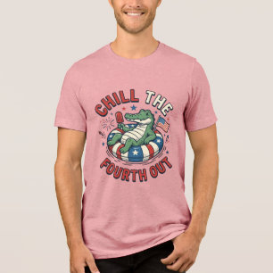 Triblenda Camiseta Patriótica de Cocodrilo Relájate el Cuatr