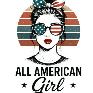 Triblenda Camiseta Patriótica USA Chica Totalmente Americana