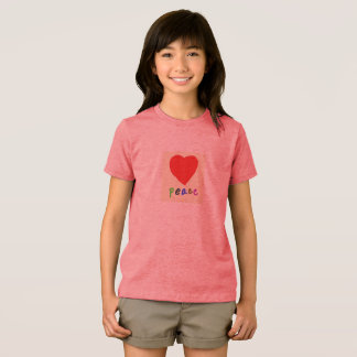 Triblenda Camiseta "Paz" Rojo Claro con Corazón Rojo