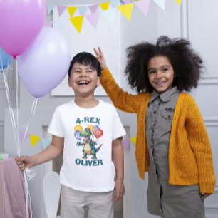 Triblenda Camiseta personalizada de dinosaurio por cumpleaño