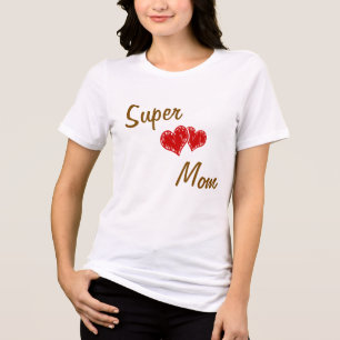 Triblenda Camiseta Personalizada de Super Mamá Nombre Pers