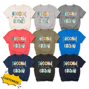 Triblenda Camiseta Personalizada para Maestra de Segundo Gra
