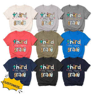 Triblenda Camiseta Personalizada para Maestra de Tercer Grad
