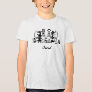 Triblenda Camiseta personalizada temática de ajedrez para ni