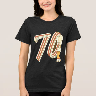 Triblenda Camiseta Retro a Rayas con Número de los 70 Groovy