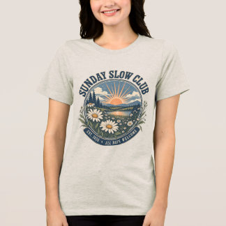 Triblenda Camiseta Retro de la Sunday Slow Club con Insignia