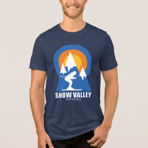 Triblenda Camiseta Retro de Sunset Snow Valley Ski