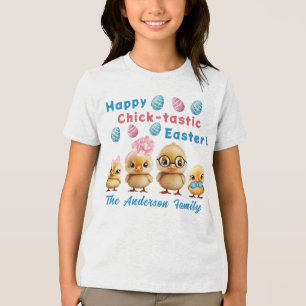 Triblenda Camiseta Retro Happy Easter Chicks Family