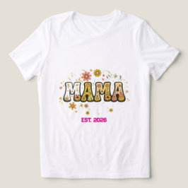 Triblenda Camiseta Retro Mama Floral - Groovy Vintage Años 7