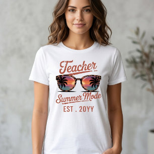 Triblenda Camiseta Retro para Profesora Modo Verano Texto Pe