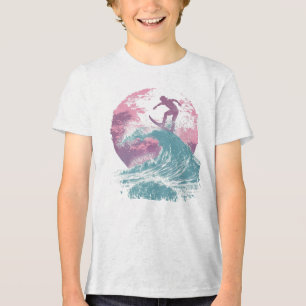Triblenda Camiseta Retro Sunset Surfing T-Rt - Wave Rider Te