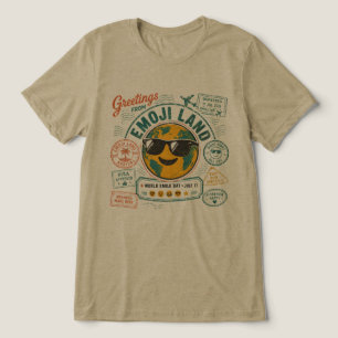 Triblenda Camiseta Retro World Emoji Day Vintage Travel