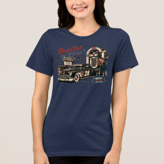 Triblenda Camiseta Rock and Roll Hot Rod Jukebox 1950s Ameri