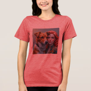 Triblenda Camiseta Roja de Mujer con Imagen Personalizada pa