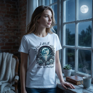 Triblenda Camiseta Romántica Estética Bajo la Luz de la Luna
