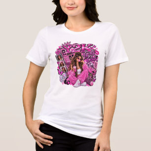 Triblenda Camiseta rosa retro de Y2K Girls Club