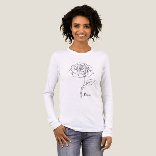 Triblenda Camiseta Rosa Simple One Line Rose