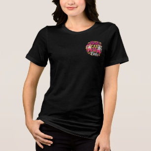 Triblenda Camiseta rosa y crema La mejor mamá de gatos jamás