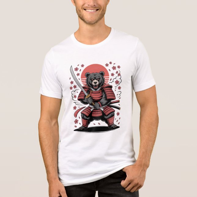 Triblenda Camiseta Samurái Oso Tri-Blend (Anverso)