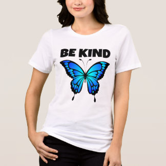 TRIBLENDA CAMISETA SEÑORAS MARIPOSA AZUL SE AMABLE